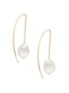 Saks Fifth Avenue 10mm White Baroque Pearl & 14k Yellow Gold Drop Earrings