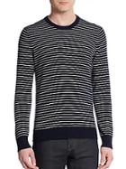 Vince Luxe Striped Wool/cashmere Sweater