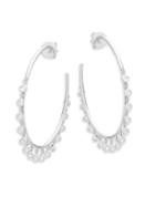 Diana M Jewels 14k White Gold & Diamonds Hoop Earrings