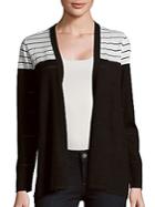 August Silk Striped Open-front Cardigan