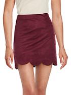 Saks Fifth Avenue Red Scalloped Hem A-line Skirt