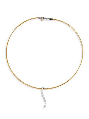 Alor Diamond & 18k White Gold S-pendant Necklace