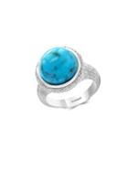 Effy Turquoise & Sterling Silver Patterned Solitaire Ring