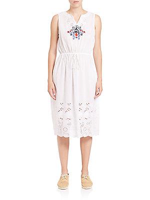 Suno Embroidered Laser-cut Dress