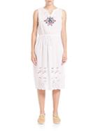 Suno Embroidered Laser-cut Dress