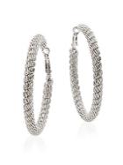 Saks Fifth Avenue Mesh Hoop Earrings/silvertone