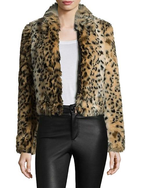 Joe's Jeans Kate Faux Fur Leopard Bomber Jacket