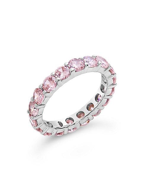 Sterling Forever Sterling Silver & Light Pink Cubic Zirconia Eternity Ring