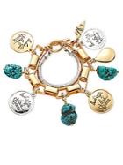 Diane Von Furstenberg Evie Turquoise Mixed Charm Toggle Bracelet