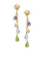 Marco Bicego Quartz And 18k Yellow Gold Multicolored Drop Earrings