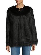 Donna Salyers' Fabulous-furs Collarless Faux Fur Jacket