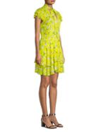 Alice + Olivia Moore Flutter-sleeve Mini Dress