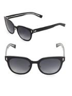 Dior Homme 50mm Black Tie Round Sunglasses