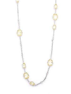 Judith Ripka Calypso Canary Crystal & Sterling Silver Necklace