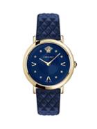 Versace Pop Chic Lady Stainless Steel Leather Strap Analog Watch