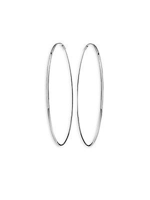 Lana Jewelry 14k Gold Large Flat Oval Magic Hoops Earrings