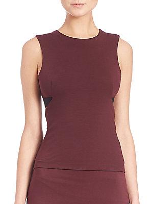 Alexander Wang High Lux Ponte Back Cut- Out Shell Top
