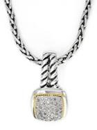 Effy Sterling Silver Necklace With 18k Yellow Gold Pav&eacute; Diamond Pendant