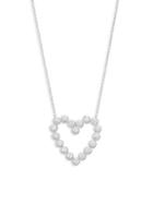 Diana M Jewels Bridal 14k White Gold & 1.15 Tcw Diamond Heart Pendant Necklace