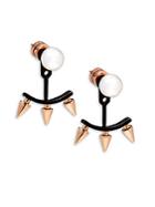 Majorica Mother Of Pearl & Goldplated Spiked Stud Earrings