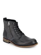 Andrew Marc Forest Leather & Canvas Boots