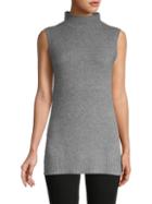 Saks Fifth Avenue Mockneck Cashmere Sleeveless Sweater