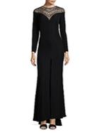 Tadashi Shoji Embellished Crepe Gown