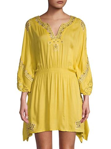 Rise & Bloom Embroidered Asymmetrical A-line Dress