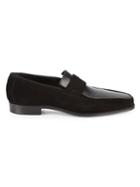 Corthay Bel Air Leather & Suede Penny Loafers