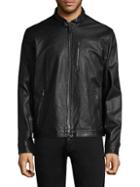 John Varvatos Classic Slim-fit Leather Jacket