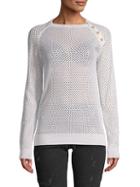 Balmain Perforated Silk & Cashmere-blend Sweater