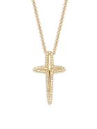 Saks Fifth Avenue 14k Yellow Gold & Diamond Cross Pendant Necklace