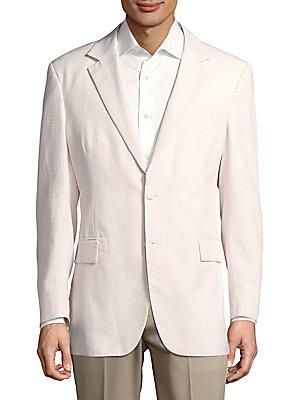 F. Faconnable Textured Stripe Single-breasted Blazer
