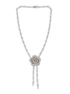 Cz By Kenneth Jay Lane Rhodium-plated & Crystal Flower Necklace