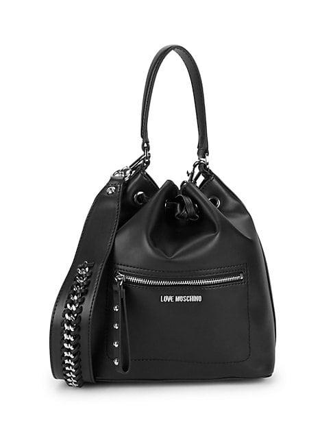 Love Moschino Studded Leather Bucket Bag