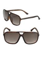Gucci 62mm Tortoiseshell Sunglasses