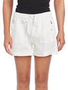Saks Fifth Avenue Drawstring Cuffed Linen Shorts