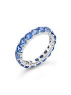Sterling Forever Sterling Silver & Sapphire-color Cubic Zirconia Eternity Ring