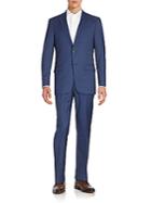 Hart Schaffner Marx Plaid Worsted Wool Suit