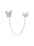 Gabi Rielle Goldplated Cubic Zirconia Butterflies Post & Cuff Earring