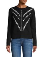 Carolina Herrera Pointelle Cropped Cashmere Sweater