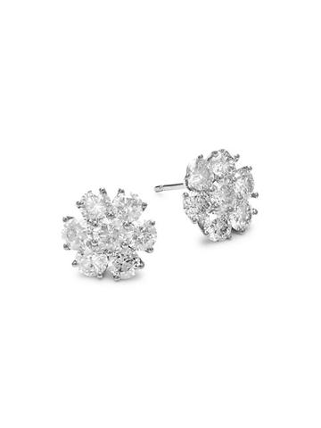 Diana M Jewels 14k White Gold & Diamond Floral Stud Earrings