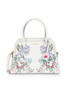 Karl Lagerfeld Floral Leather Dome Satchel