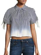 Milly Ombre Striped Tie Sleeve Top