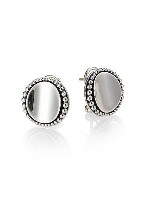 Lagos Sterling Silver Caviar-beaded Button Earrings