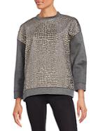 Moncler Embossed Metallic-panel Sweater