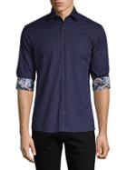 Bertigo Floral Cuff Solid Shirt