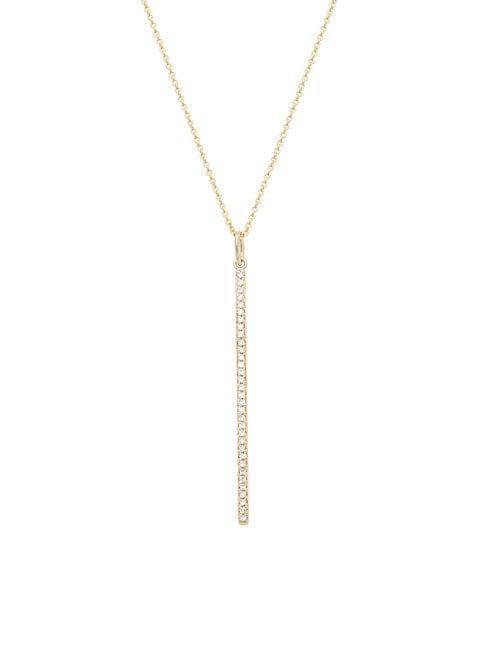 Saks Fifth Avenue 14k Yellow Gold & Diamond Y-necklace