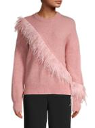 Cinq Sept Ostrich Feather Wool-blend Sweater