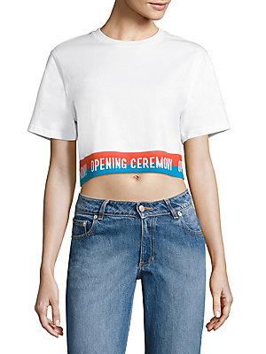 Opening Ceremony Cody Striped Cropped Tee